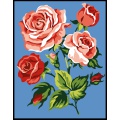Kit canevas pénélope blanc - Les roses - 55