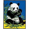 Kit canevas pénélope blanc - Le panda aux bambous - 55