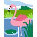 Kit canevas p&eacute;n&eacute;lope blanc -flamant rose - 55