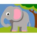 Kit canevas p&eacute;n&eacute;lope blanc - &eacute;l&eacute;phant - 55