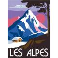 Canevas 30/40 - type affiche Les Alpes - 55