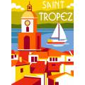 Canevas 30/40 - type affiche Saint Tropez - 55
