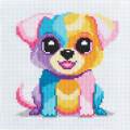 Kit point compté - Chien multico 16 x 16 cm - 64