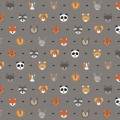 Tissu petits 
animaux gris - 64