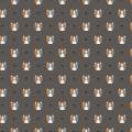 Tissu petit chat taupe - 64