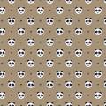 Tissu petit panda beige - 64