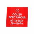 &Eacute;tiquette &agrave; coudre "cousu avec amour" - vrac - 70
