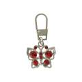 Tirette fantaisie/charm - papillon strass rouge - 70