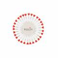 Épingle tête plastique coeur rouge 38x0.60mm disque x30 - 70
