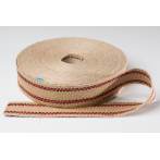 Sangle en jute 40mm rayée noir rouge - 111