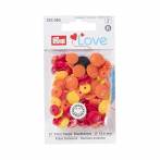 Prym love boutons press. fleur 13,6 mm jaune/rouge - 17