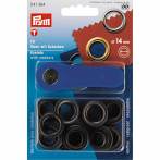 Oeillet et rondelle 14mm bruni+outil 15 - 17