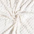 Tissu minky gaufré blanc cassé - 196