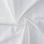 Tissu voile coton broderie anglaise blanc cassé - 196