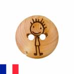 Bouton bois de buis personnage garçon - 408