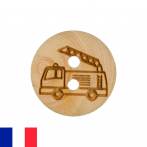 Bouton bois camion de pompier - 408