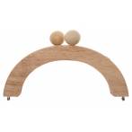 Fermoir rond en bois naturel - 19x8 cm - 408
