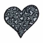 Thermocollant coeur gris léopard - 408
