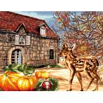 Canevas Luc antique 50/65 - Maison en automne - 47