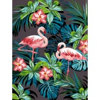 Canevas Luc antique 50/65 - Flamants roses - 47