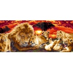 Canevas Luc antique 65/130 - Tendresse féroce des lions - 47