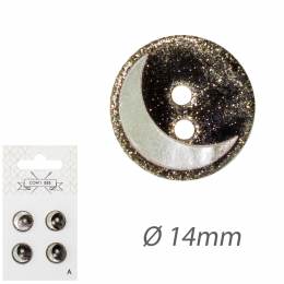 Boutons nacre akoya 14mm marron - 1000