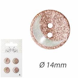 Boutons nacre akoya 14mm rose - 1000