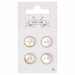 Boutons nacres 14mm cuivr&eacute; - 1000