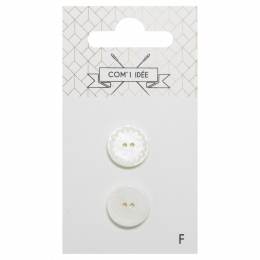 Boutons nacres 15mm blanc - 1000