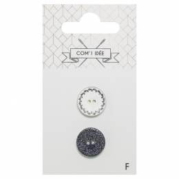 Boutons nacres 15mm bleu - 1000