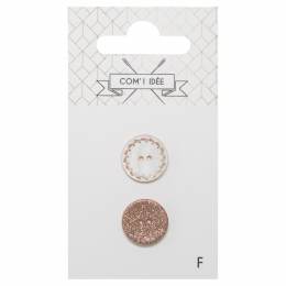 Boutons nacres 15mm rose - 1000