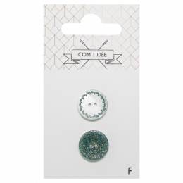 Boutons nacres 15mm vert - 1000