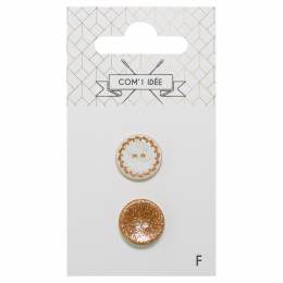 Boutons nacres 15mm orange - 1000
