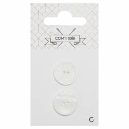 Boutons nacres 18mm blanc - 1000