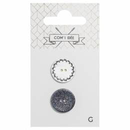 Boutons nacres 18mm bleu - 1000