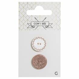 Boutons nacres 18mm rose - 1000