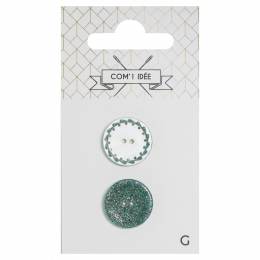 Boutons nacres 18mm vert - 1000
