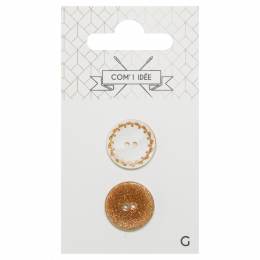 Boutons nacres 18mm orange - 1000