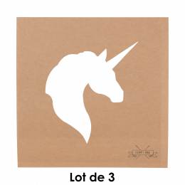 Gabarit pochoir en carton kraft licorne - 1000