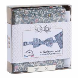 Kit nud papillon + pochette en tissu Liberty - Timothée Com'1 Idée - 1000