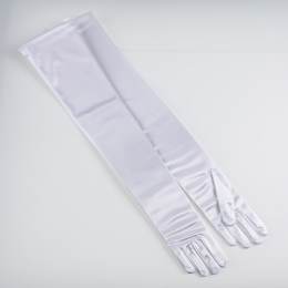 Gant satin long 48 cm blanc - 126