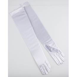 Gant satin long 55 cm blanc - 126