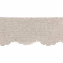 Galon lin &agrave; broder 12cm ficelle - 128