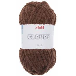 Gros fil chenille Cloudy Stafil marron 200g - 14