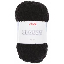 Gros fil chenille Cloudy Stafil noir 200g - 14