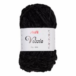 Pelote Velvie Stafil fil chenille amigurumi noir 25g - 14