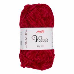 Pelote Velvie Stafil fil chenille amigurumi rouge foncé 25g - 14