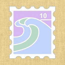 Kit broderie Fukuri avec cercle timbre vagues (3,5 x 4,5 cm) - 144