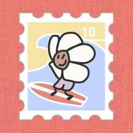 Kit broderie Fukuri avec cercle timbre fleur surf (3,5 x 4,5 cm) - 144