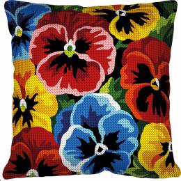 Kit coussin soudan-Des pensées en tapis de fleurs - 150